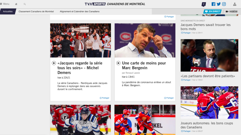 sports website in french
