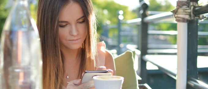 woman using phone